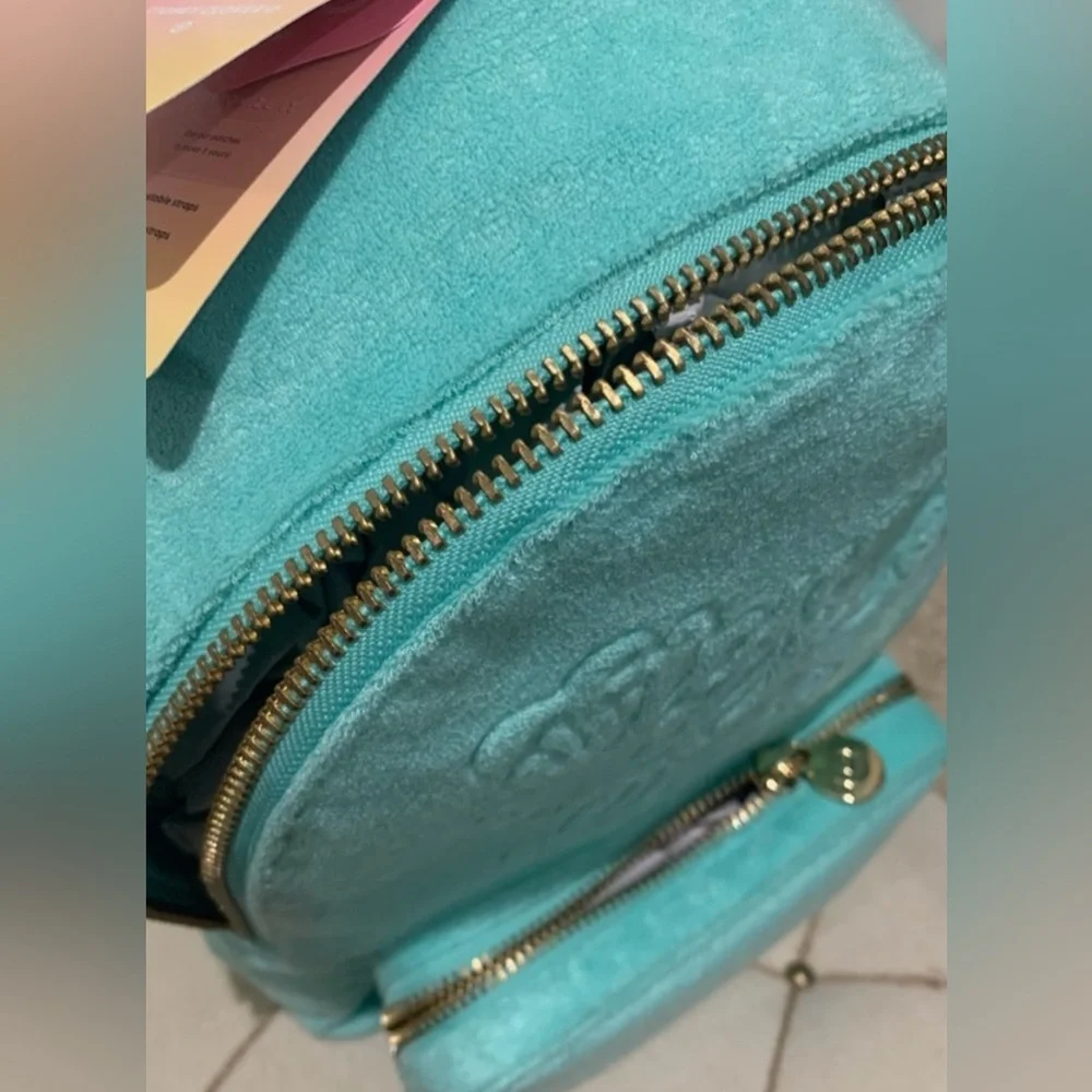 Stoney Clover Lane x Target Mint Terry Cloth Embossed Backpack NWT
